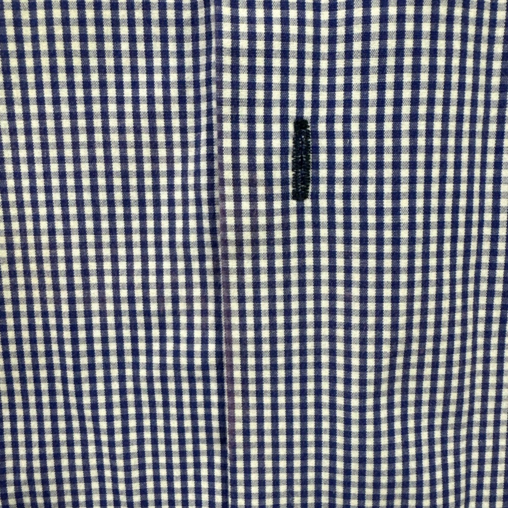 Coogi Luxe Men's XL Blue White Check Shirt Contrast Trim Embroidered Logo - Picture 8 of 8